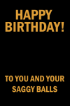 Happy Birthday To You And Your Saggy Balls, Funny Notebook Gift For Father, Dad, Funny Husband Birth... book cover