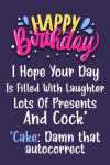 Happy Birthday I Hope Your Day Is Filled With Lots Of Presents, Funny Birthday Notebook Gift For Wom... book cover