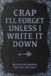 Crap I'll Forget Unless I Write It Down, Vintage Elderly People Joke Password Logbook Organizer, Fun... book cover